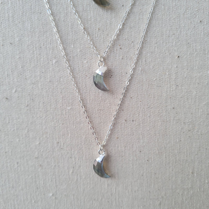 Labradorite Mini Moon Necklace
