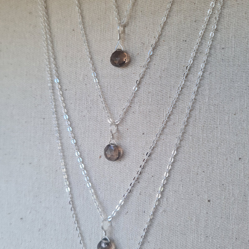 Smokey Quartz Necklace ~ Grounding & Protection (Silver)