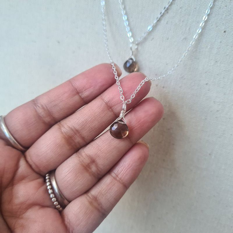 Smokey Quartz Necklace ~ Grounding & Protection (Silver)
