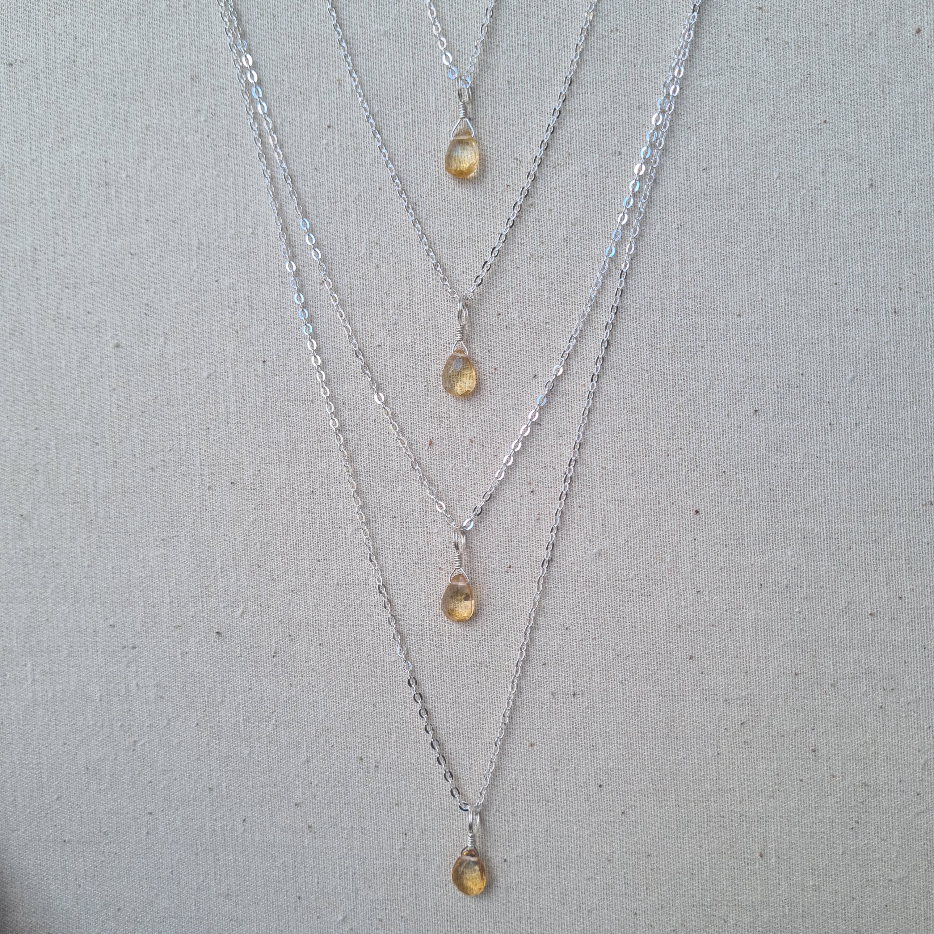 Citrine Necklace ~ Good vibe, Motivation & Success (Silver)