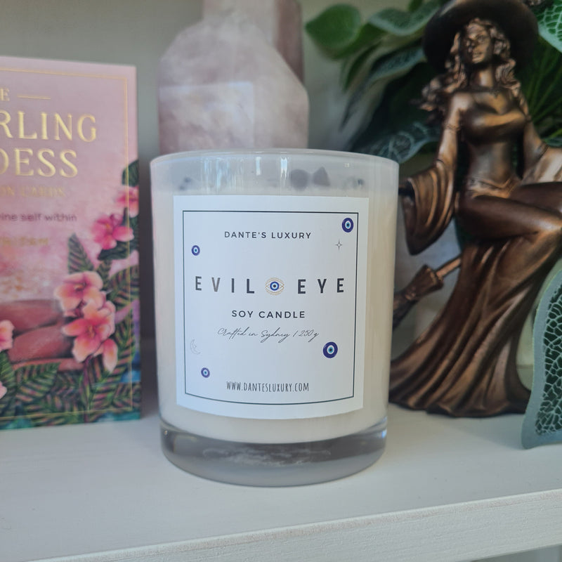 Evil Eye ~ Crystal Candle ( Bad jujus be gone)