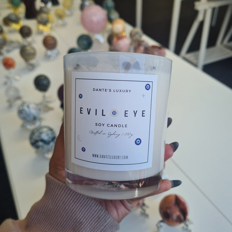 Evil Eye ~ Crystal Candle ( Bad jujus be gone)