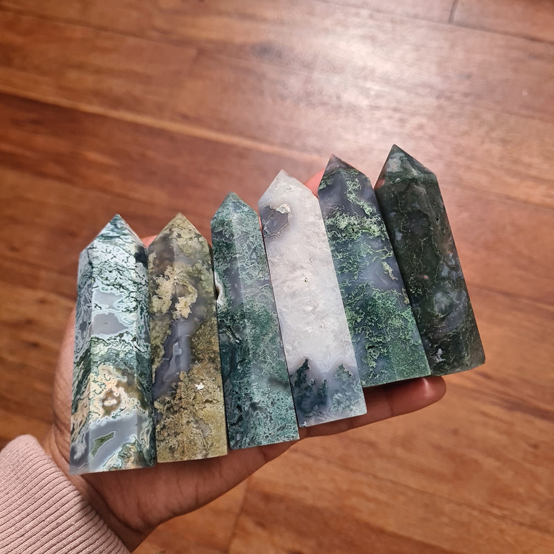 'Grounding Energy' ~ Moss Agate Flower Wand
