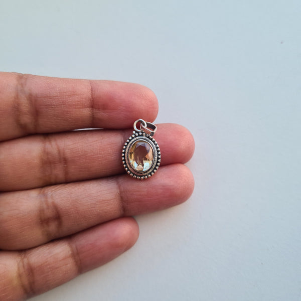 Citrine Silver Pendant