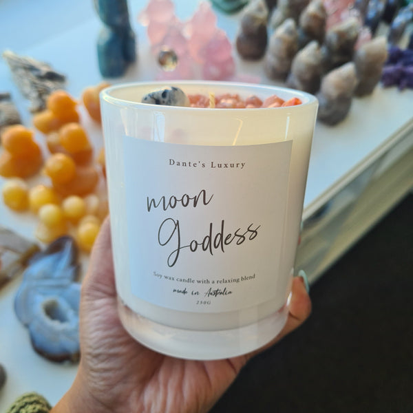 Moon Goddess ~ Moonstone candle (Passionfruit and paw paw)