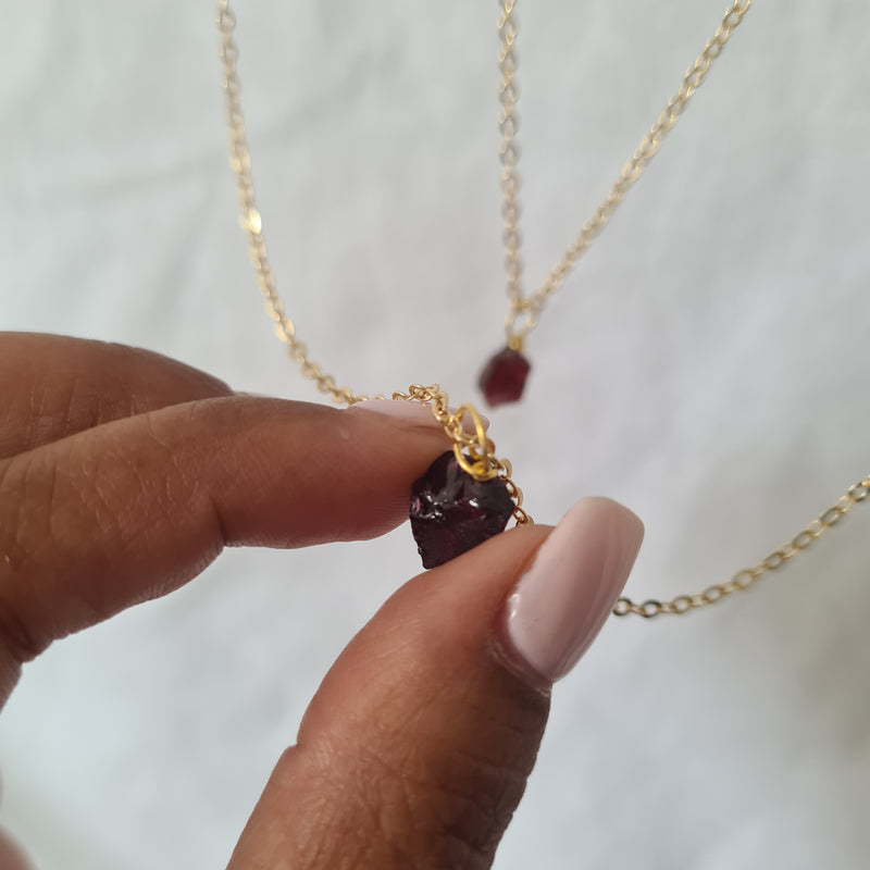 Capricorn~ Garnet Crystal Necklace