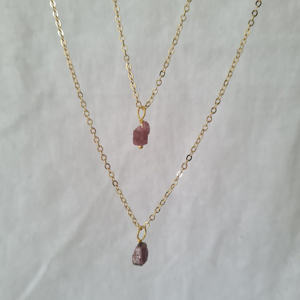 Libra ~ Pink Tourmaline Crystal Necklace