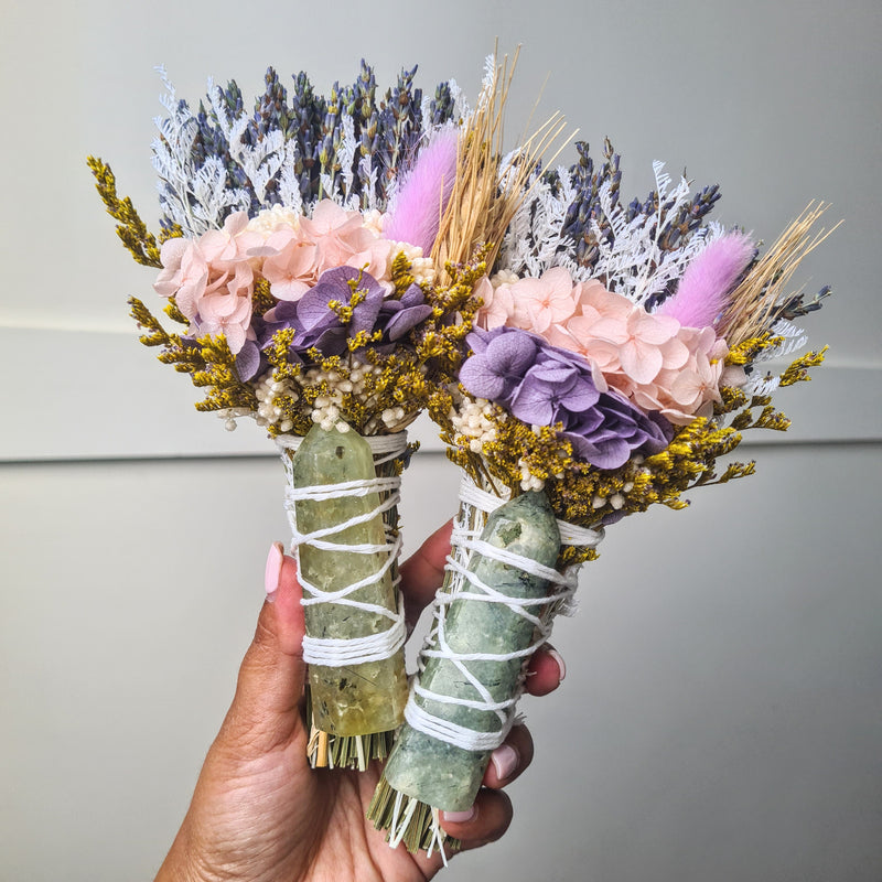 'New Journey' ~ Prehnite Flower Wand