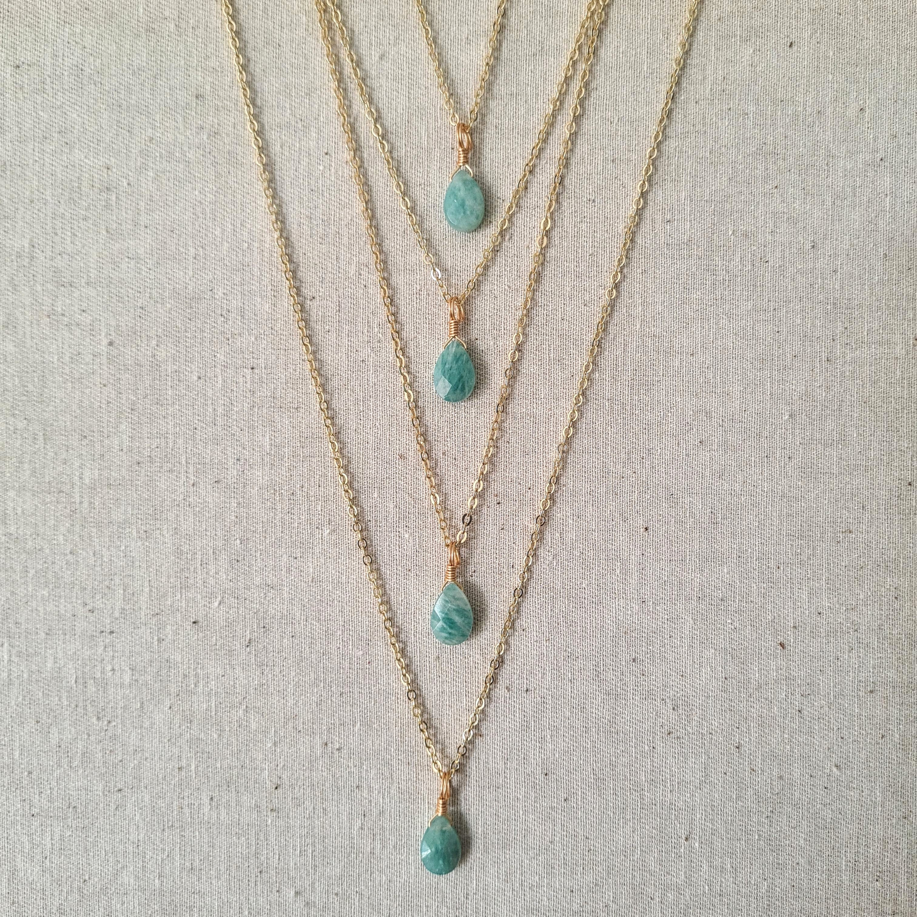 'Amazonite' Necklace ~ Manifestation (Gold)