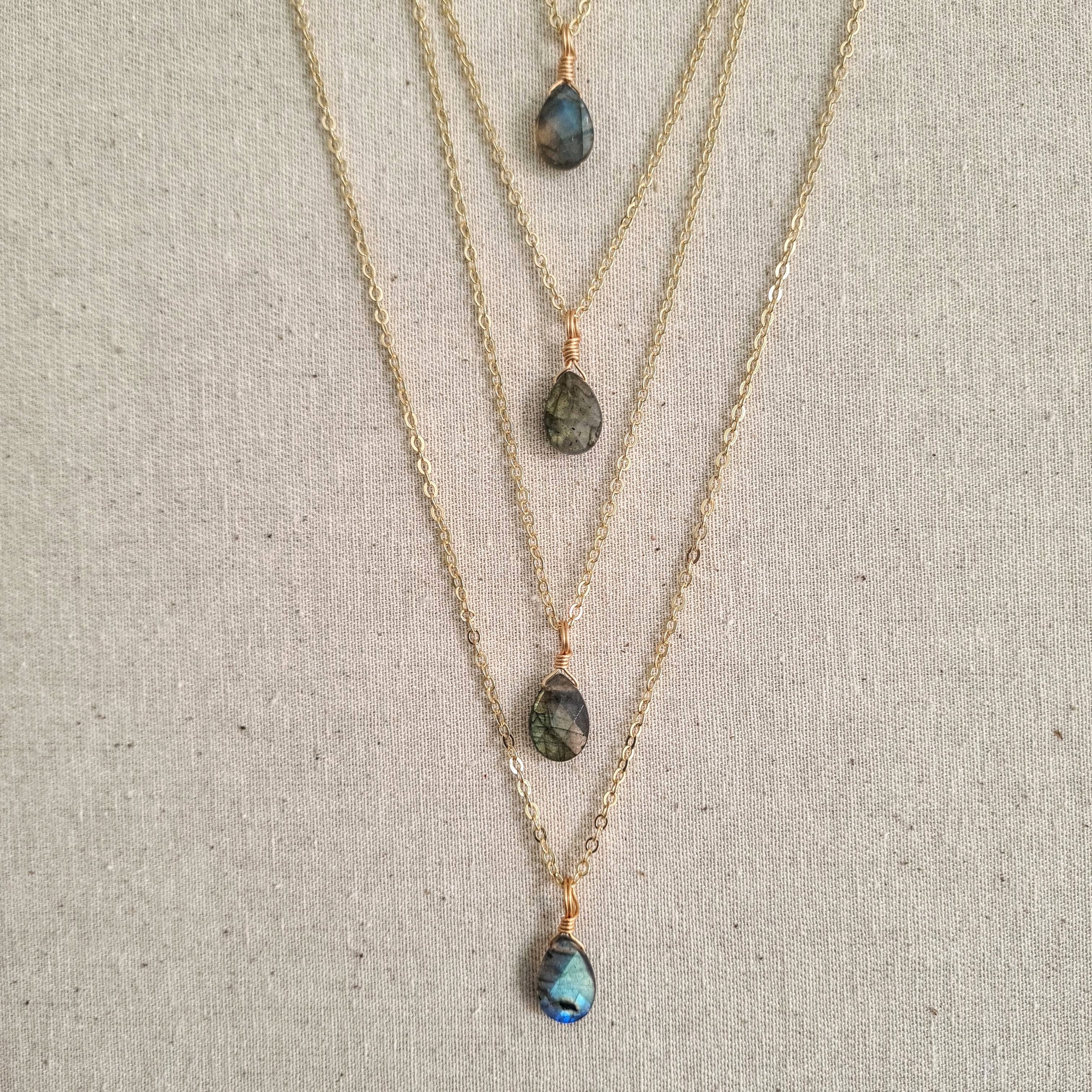 'Labradorite' Necklace ~ Spiritual Growth (Gold)