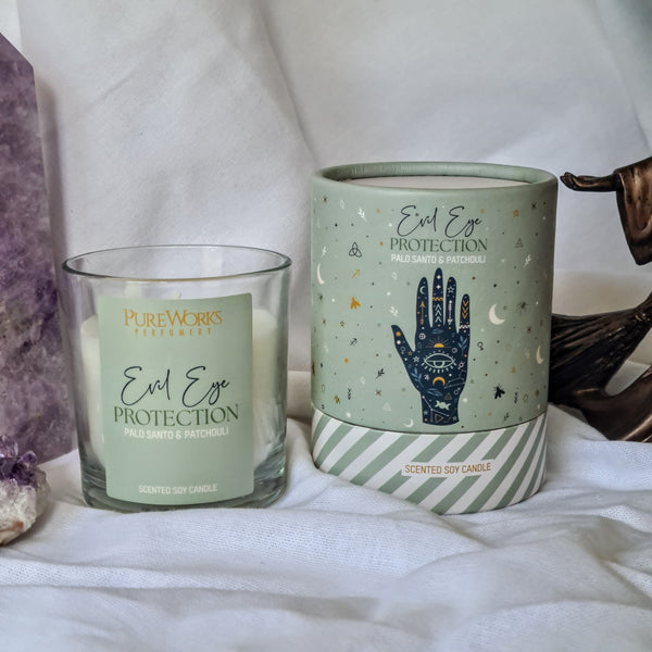 Evil Eye Protection Ritual Spell Candle | PaloSanto & Patchouli | Small