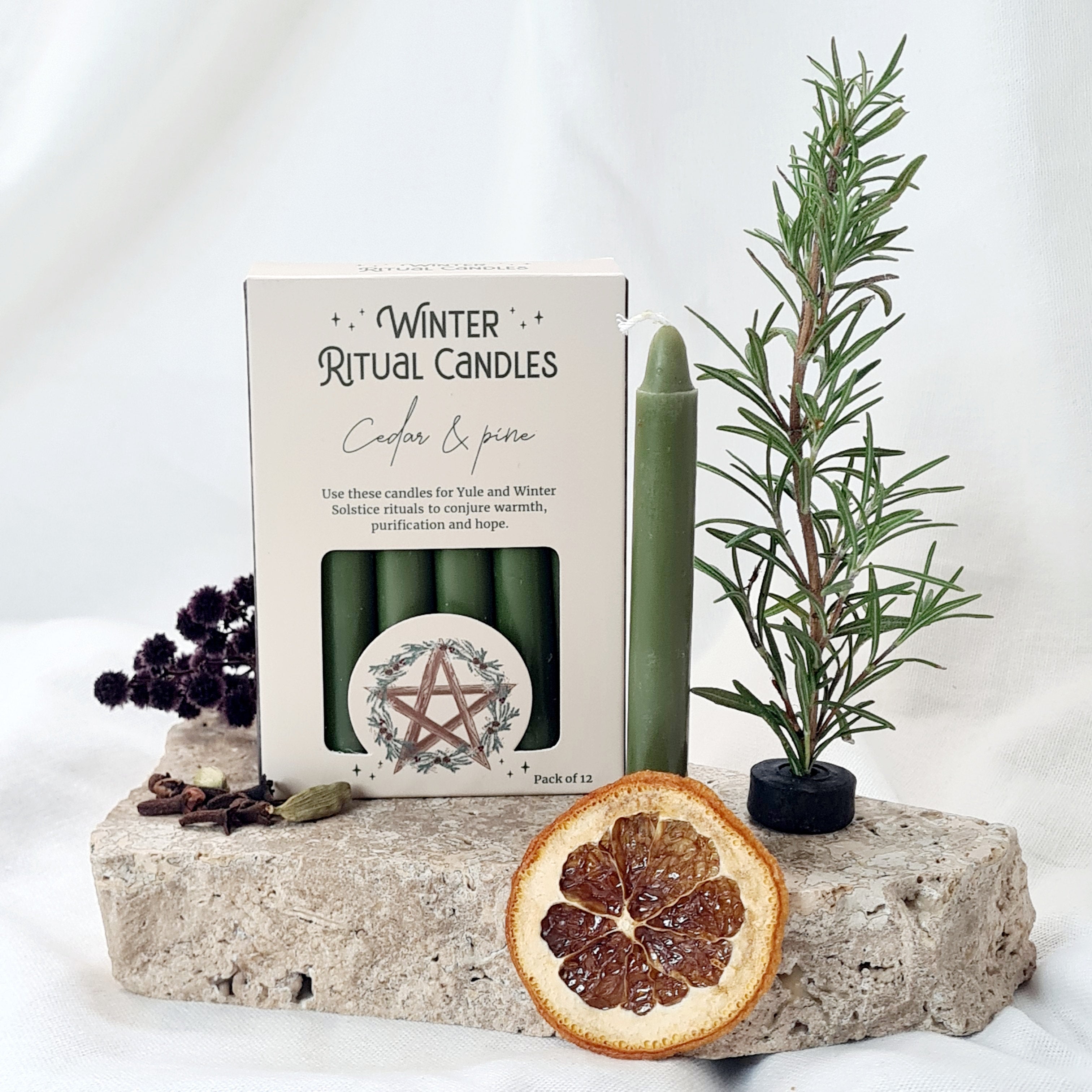 Winter Ritual Candles | Cedar & Pine | (12 Pack)