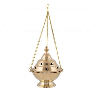 BRASS INCENSE BURNER - Hanging with lid