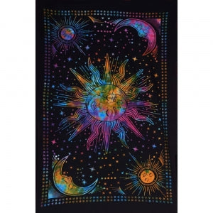 Sun Moon Tie Dye Tapestry | Cotton