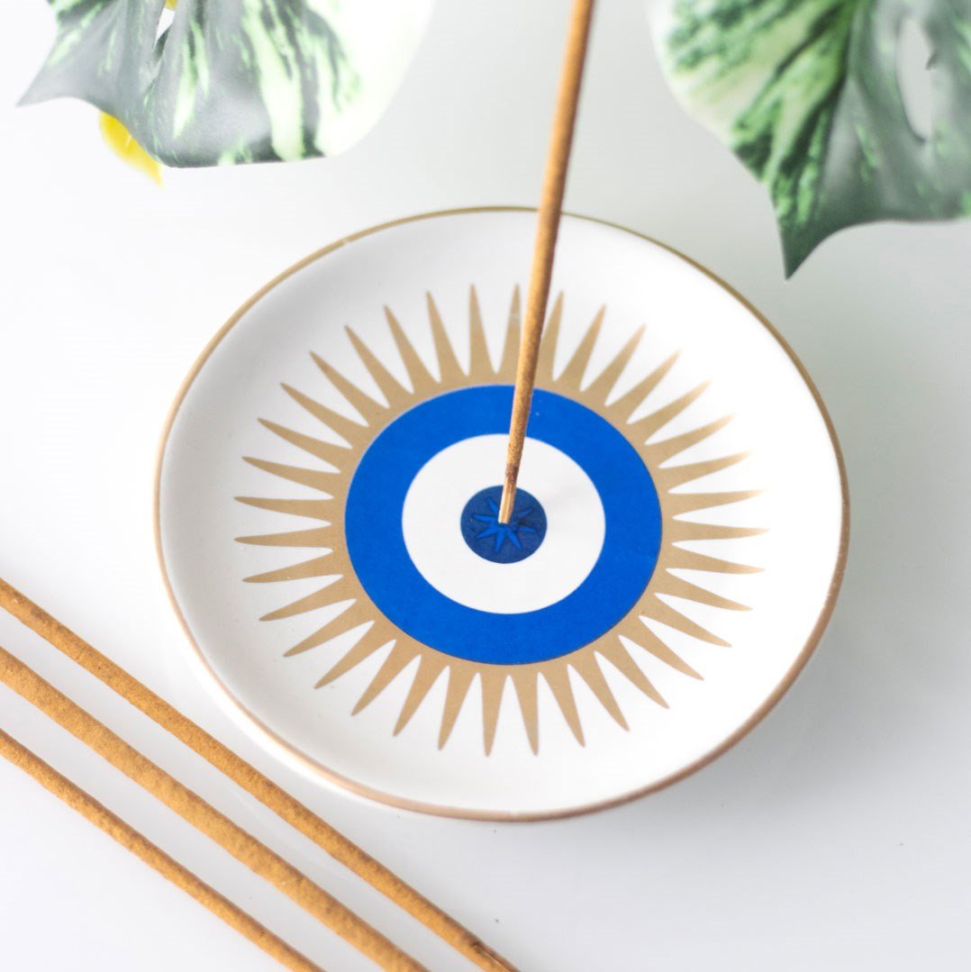 All Seeing Eye Ceramic Incense Stick Holder