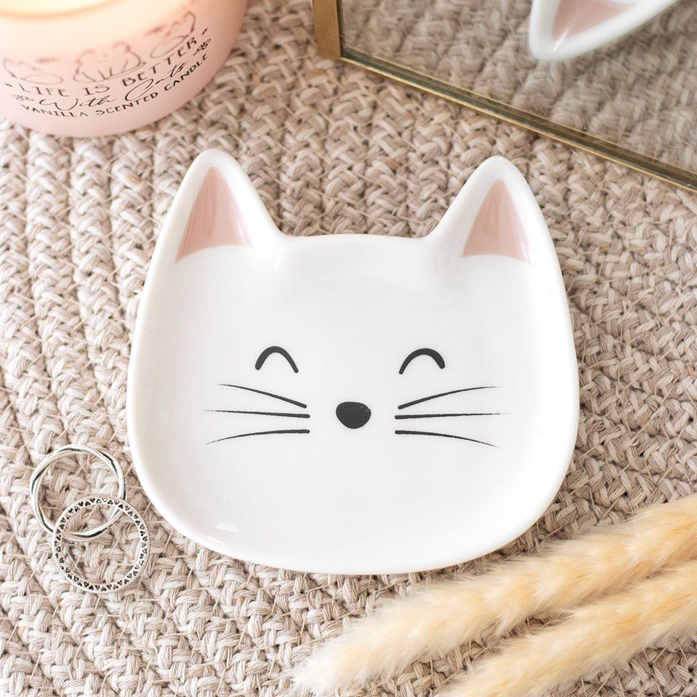 Cat Face Ceramic Trinket Dish