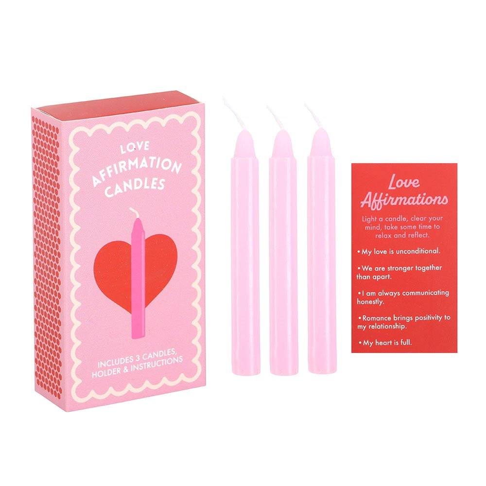 Set Of 3 Love Affirmation Candles In A Box