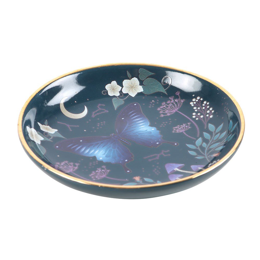 Midnight Moth Ceramic Trinket Dish