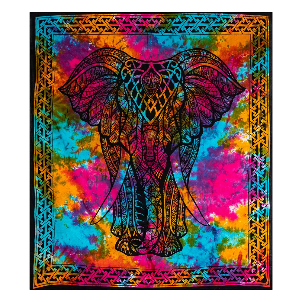 Elephant Tie Dye Tapestry | Cotton