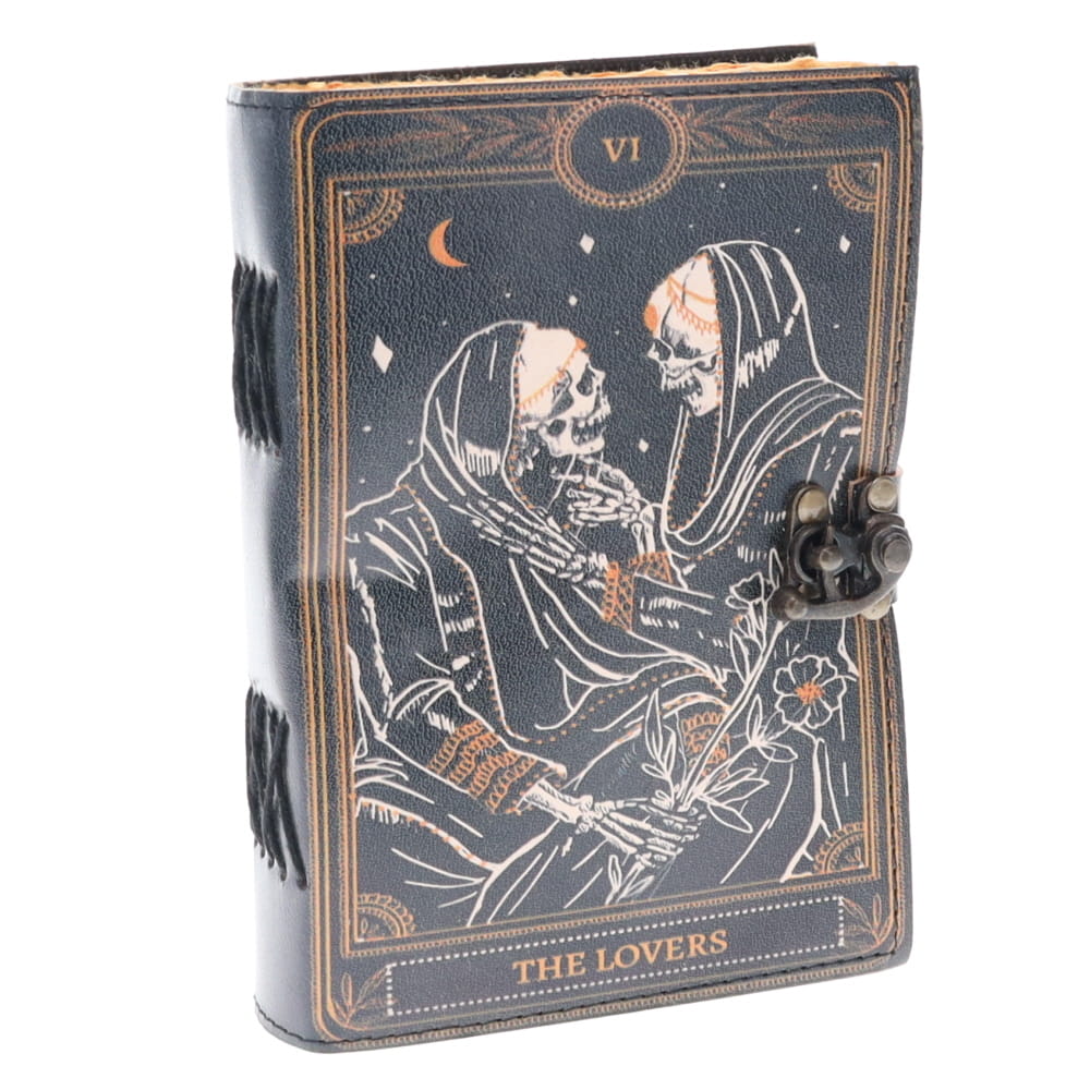 The Lovers Gold Leather Journal (12cm x 17cm)