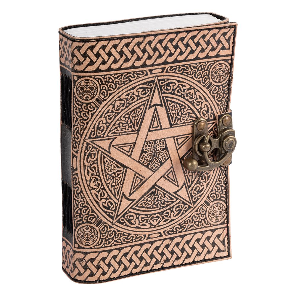 Pentacle Light Brown Leather Journal (12cm x 18cm)