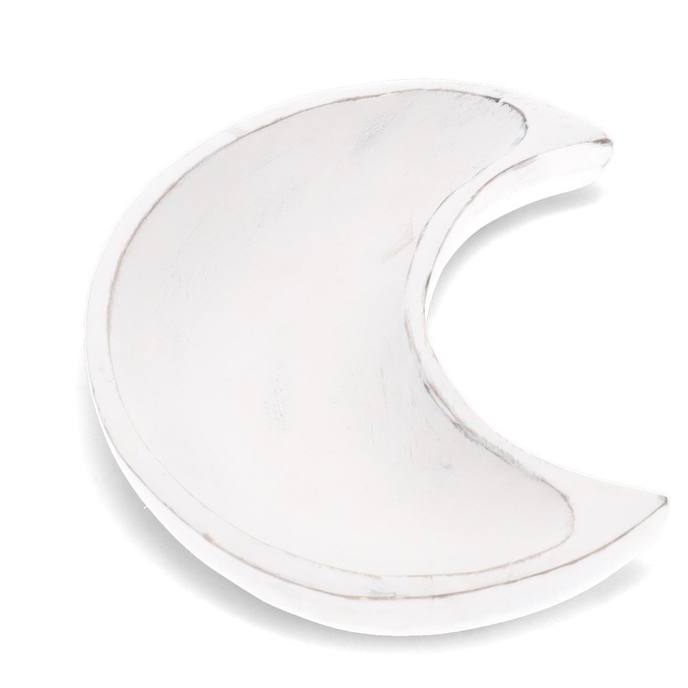 WOODEN BOWL - Crescent Moon White | 20cm