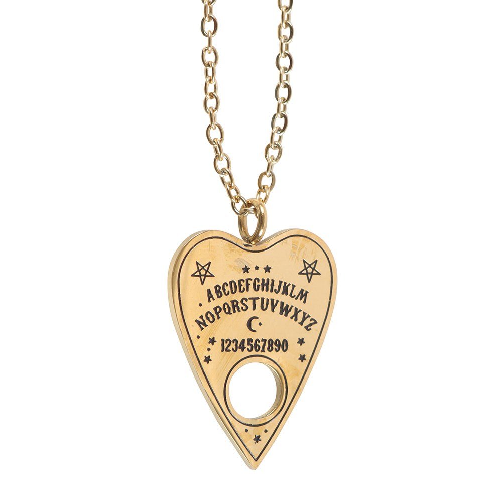 Gold Tone Talking Board Planchette Necklace