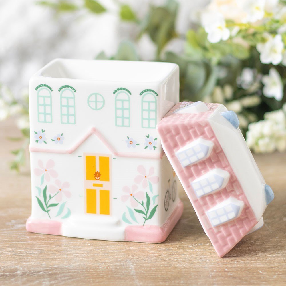 Pastel House Shaped Ceramic Oil Burner