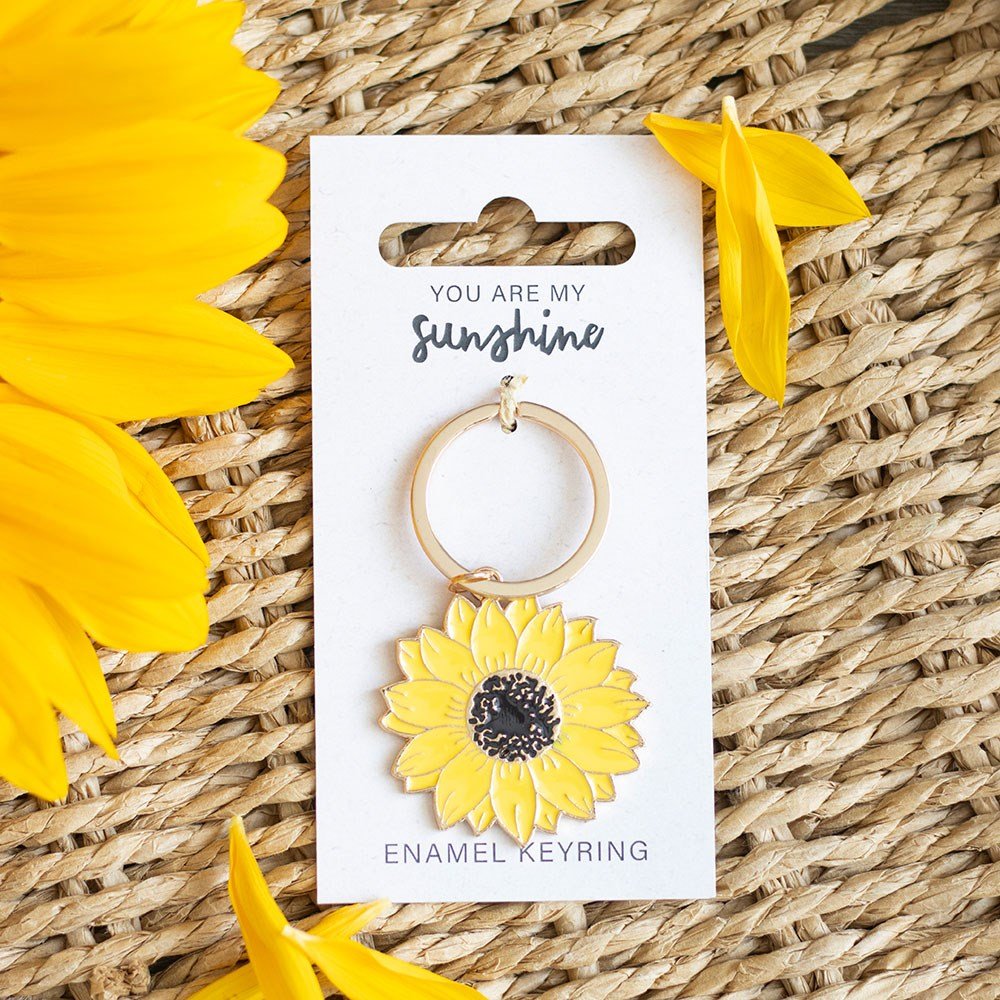 You Are My Sunshine Enamel Sunflower Keyring