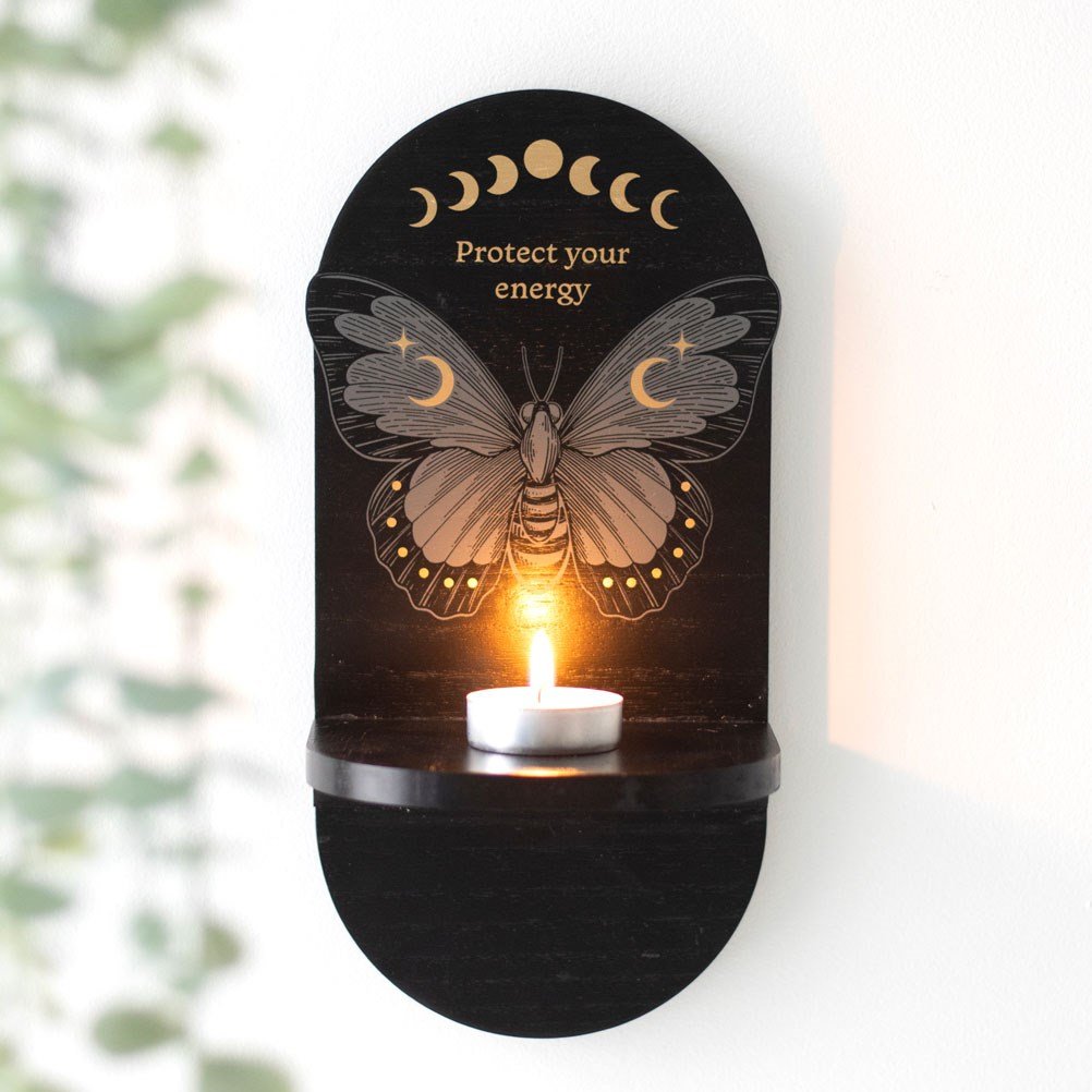 Black Moth Wooden Altar Shelf