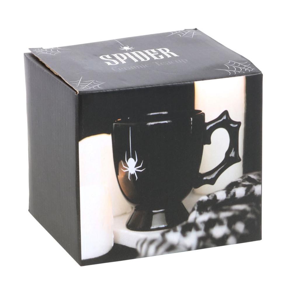 Black Spider Ceramic Teacup