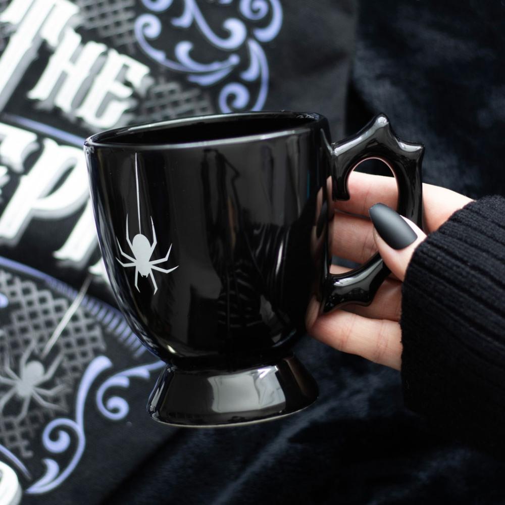 Black Spider Ceramic Teacup