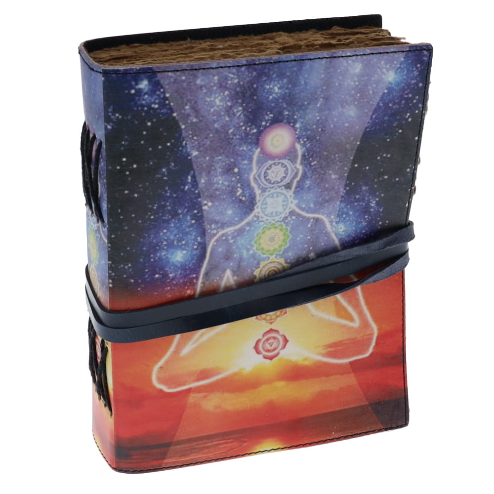 Chakra Print Leather Journal (15cm x 20cm)