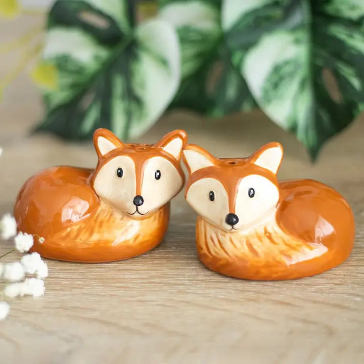 Woodland Whispers: Fox Pair | Salt & Pepper Shakers