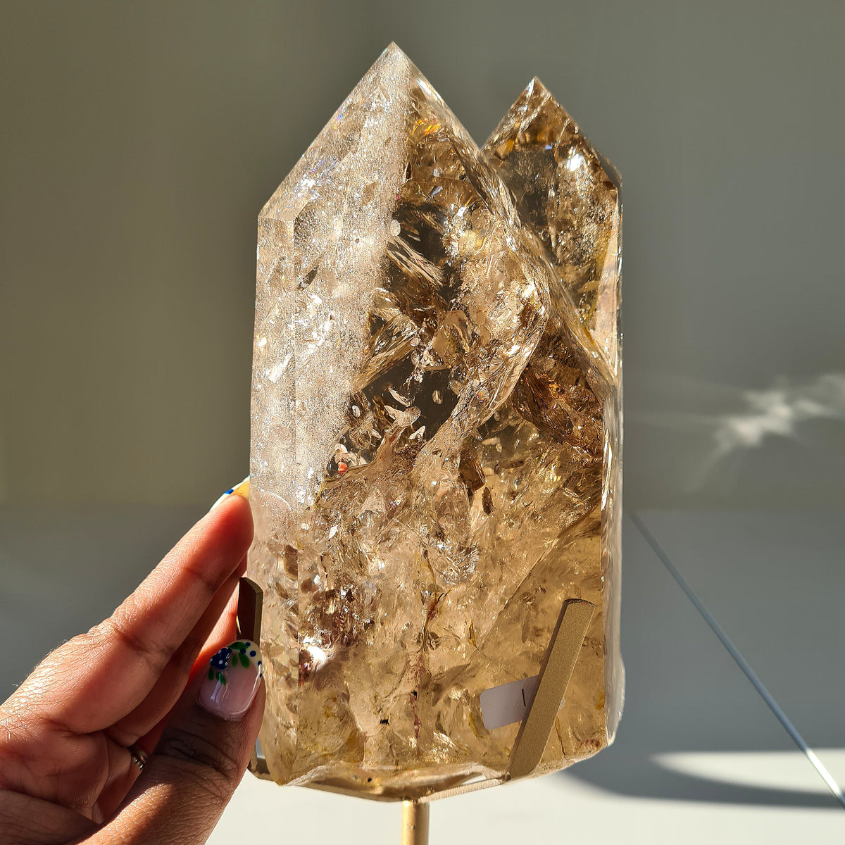 Smokey Citrine Cathedral With Stand| 1.9 kg | Appx 30 cm tall with stand