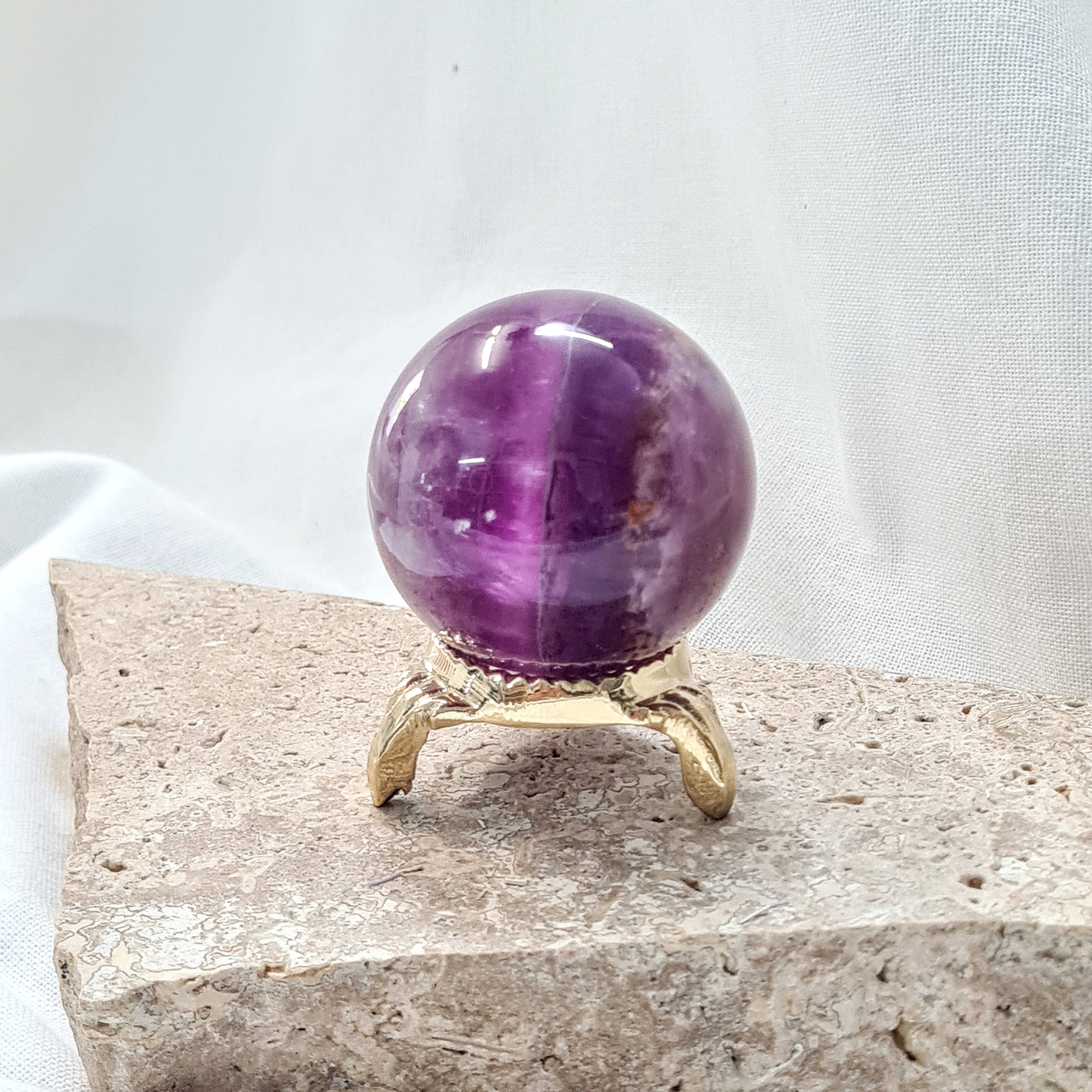 Purple Fluorite Sphere with brass stand | 182 g