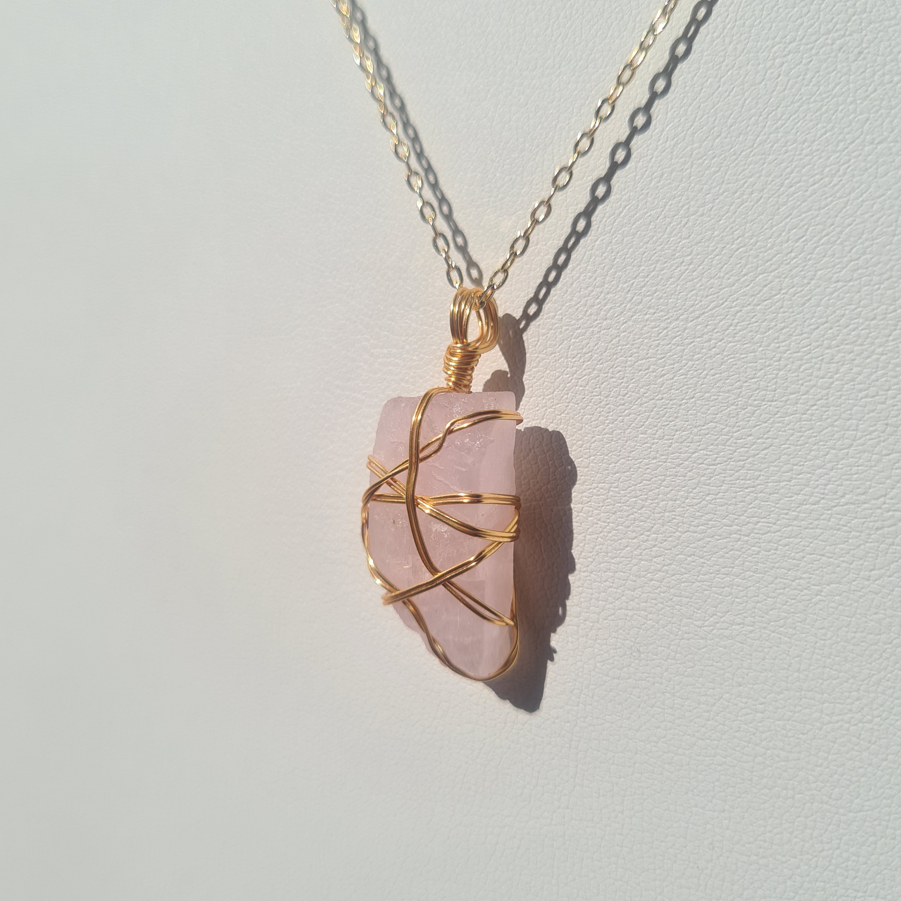 Kunzite Necklace ~ Gold Tone