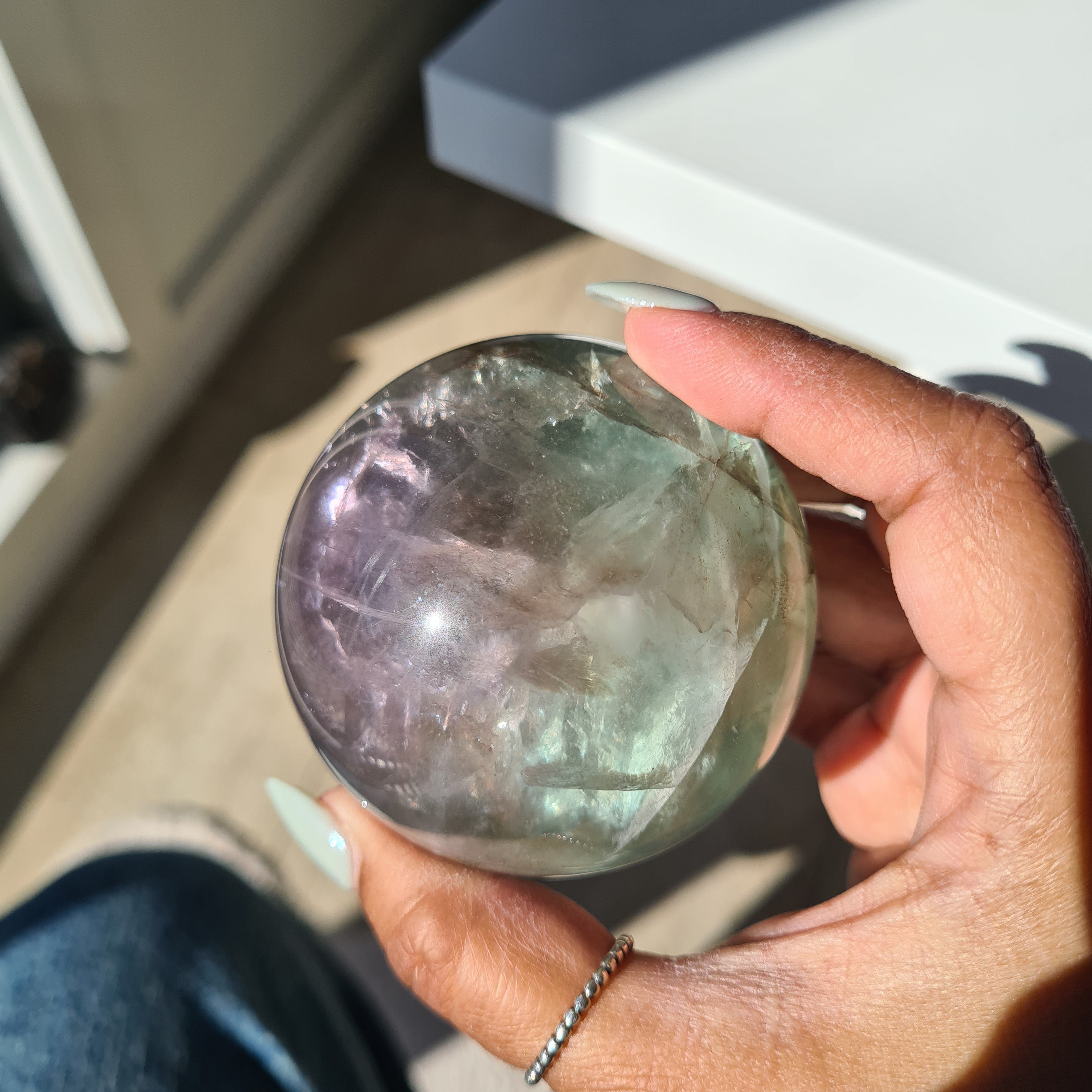 Fluorite Crystal Sphere with stand | A | 450 g