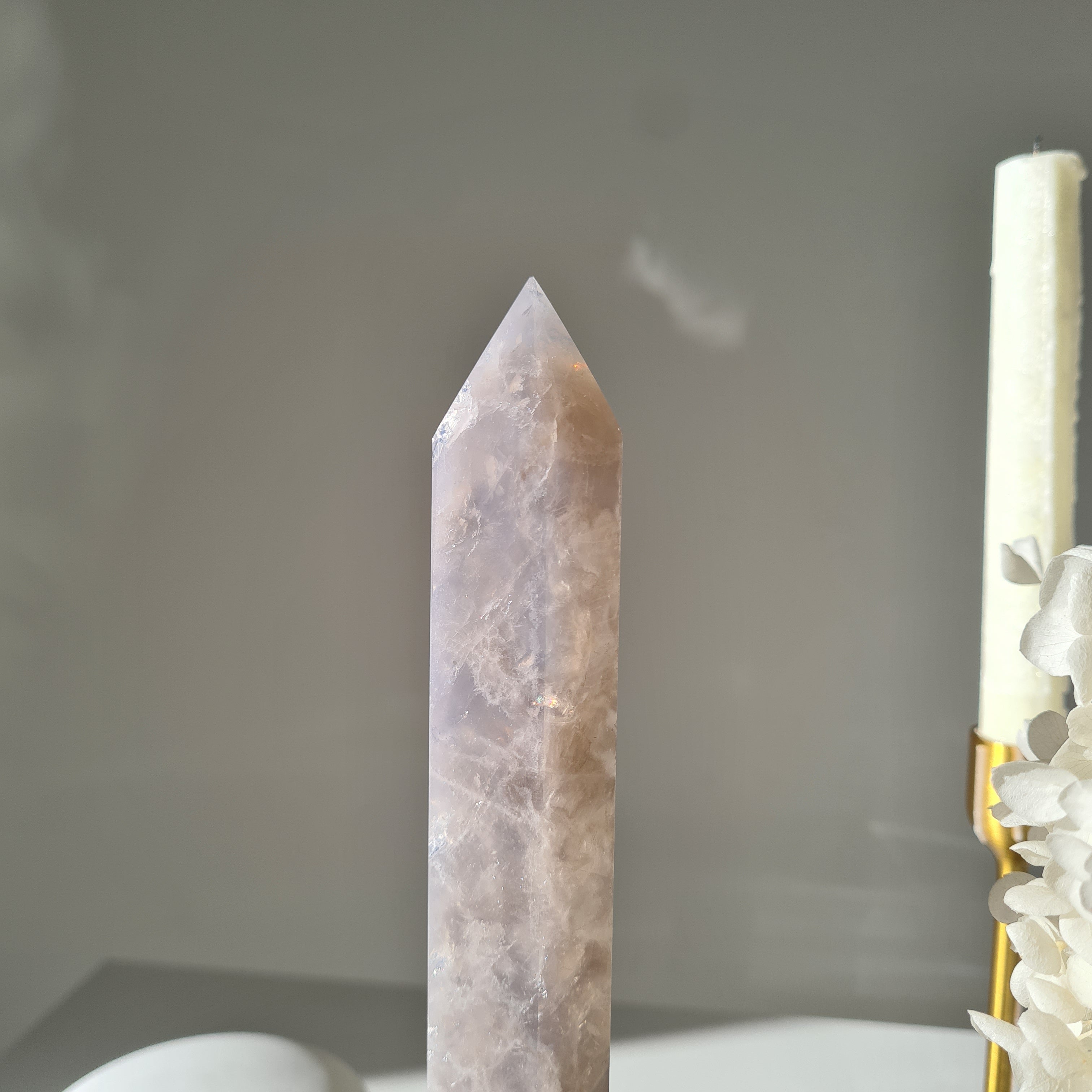 Blue Rose Quartz Tower | B | 640 g