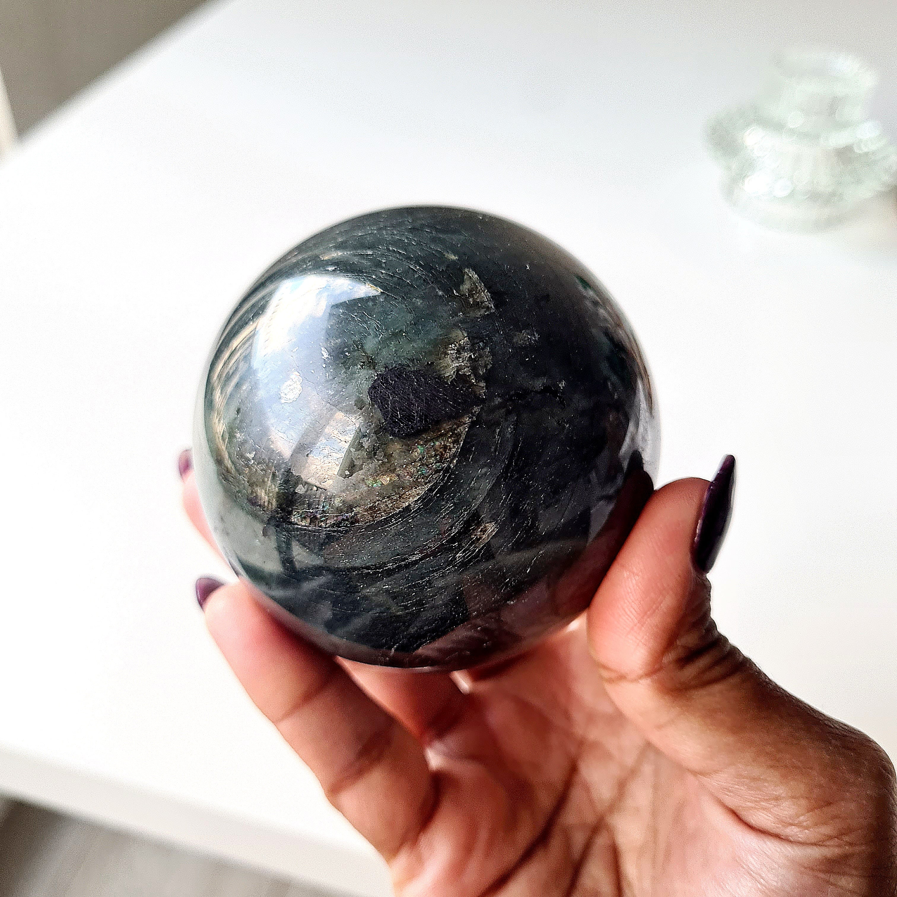 Labradorite Crystal Sphere With Stand | Piece E