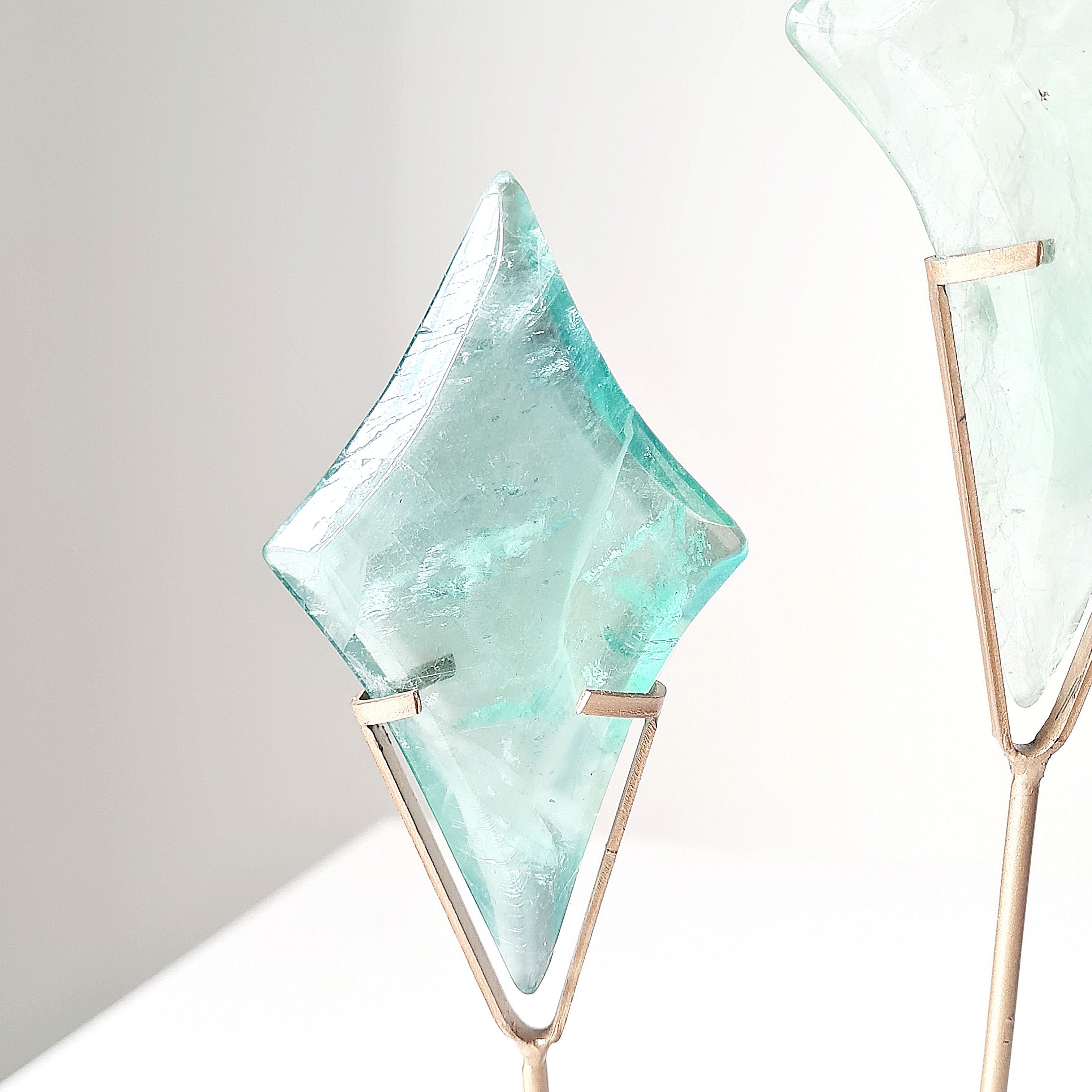 Fairytale Fluorite Stars 🌟 On Stand | Apple Green in naked eyes | Appx 28 cm tall with stand