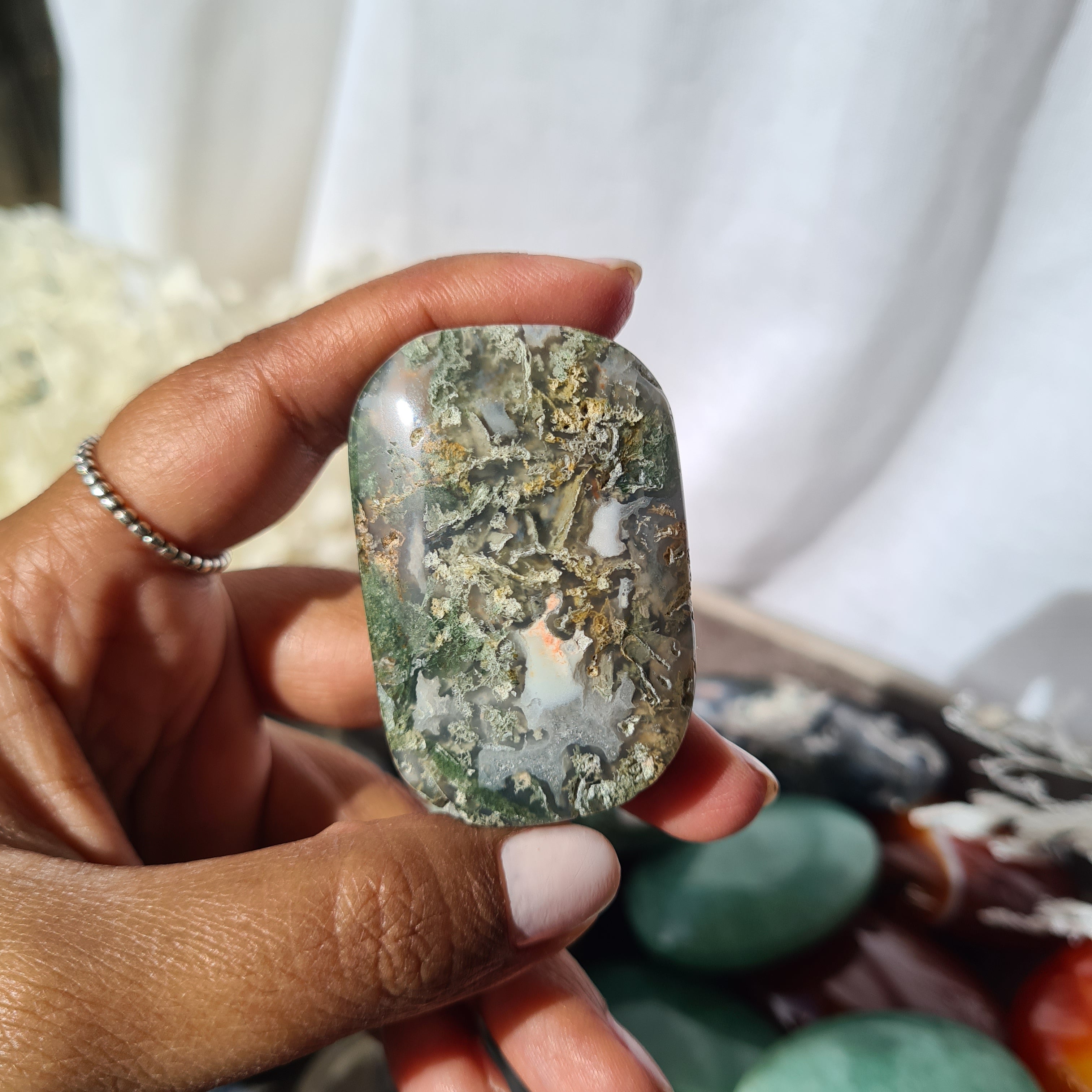 Moss Agate | Palm Stone