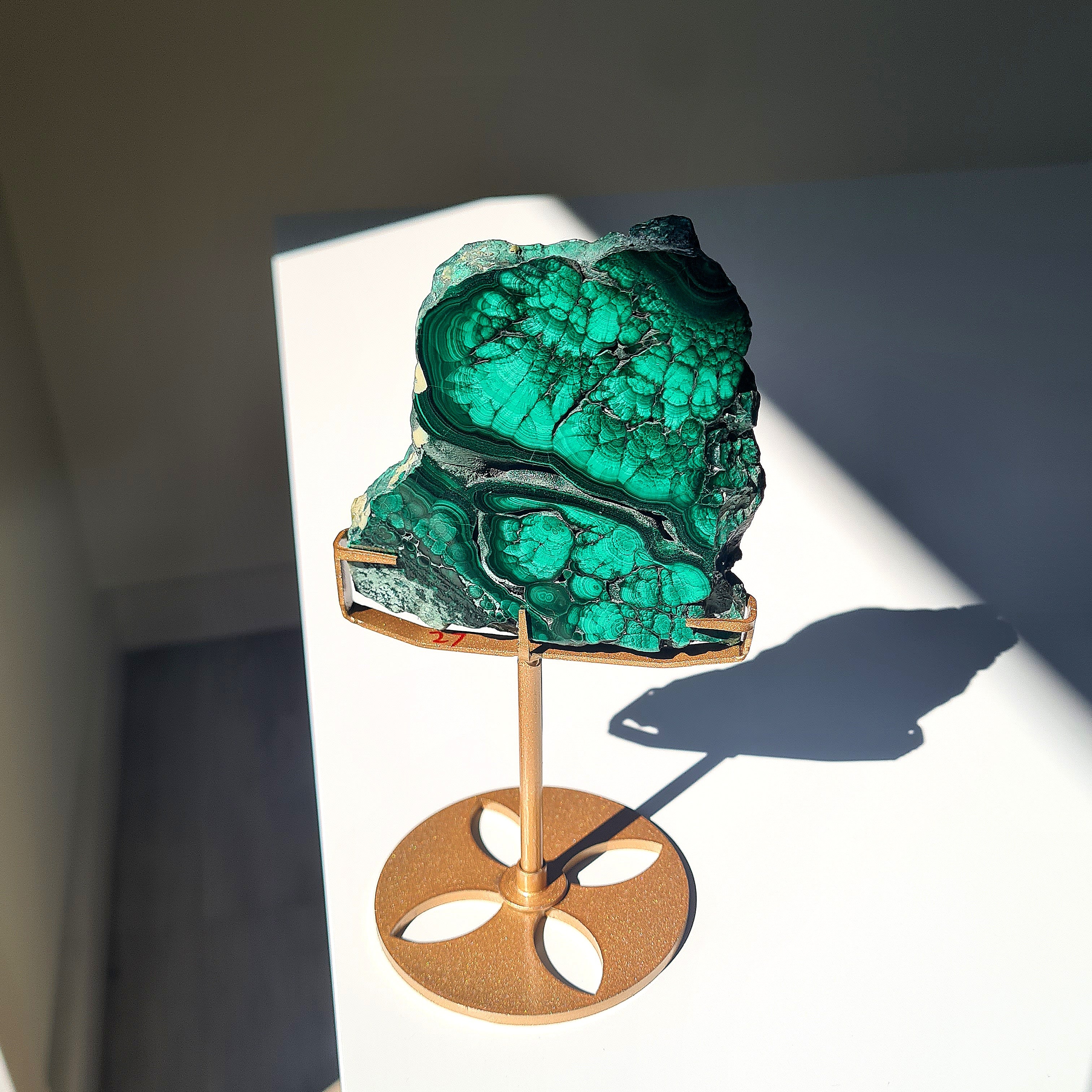 Malachite Crystal Portal | Custom Stand | Piece E