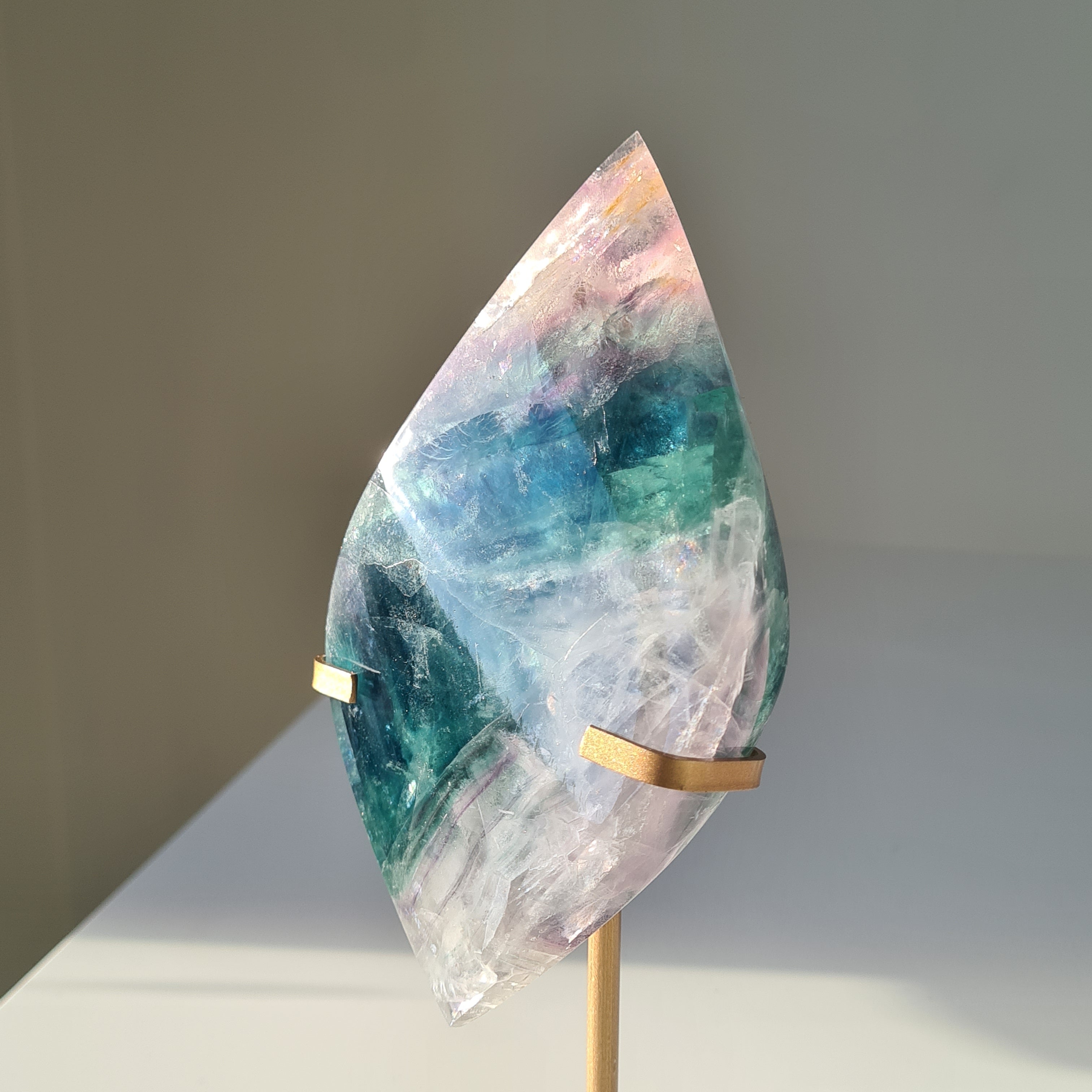 Dreamy Fluorite on Stand | Natural imperfections visible | 21.5 Cm tall with stand