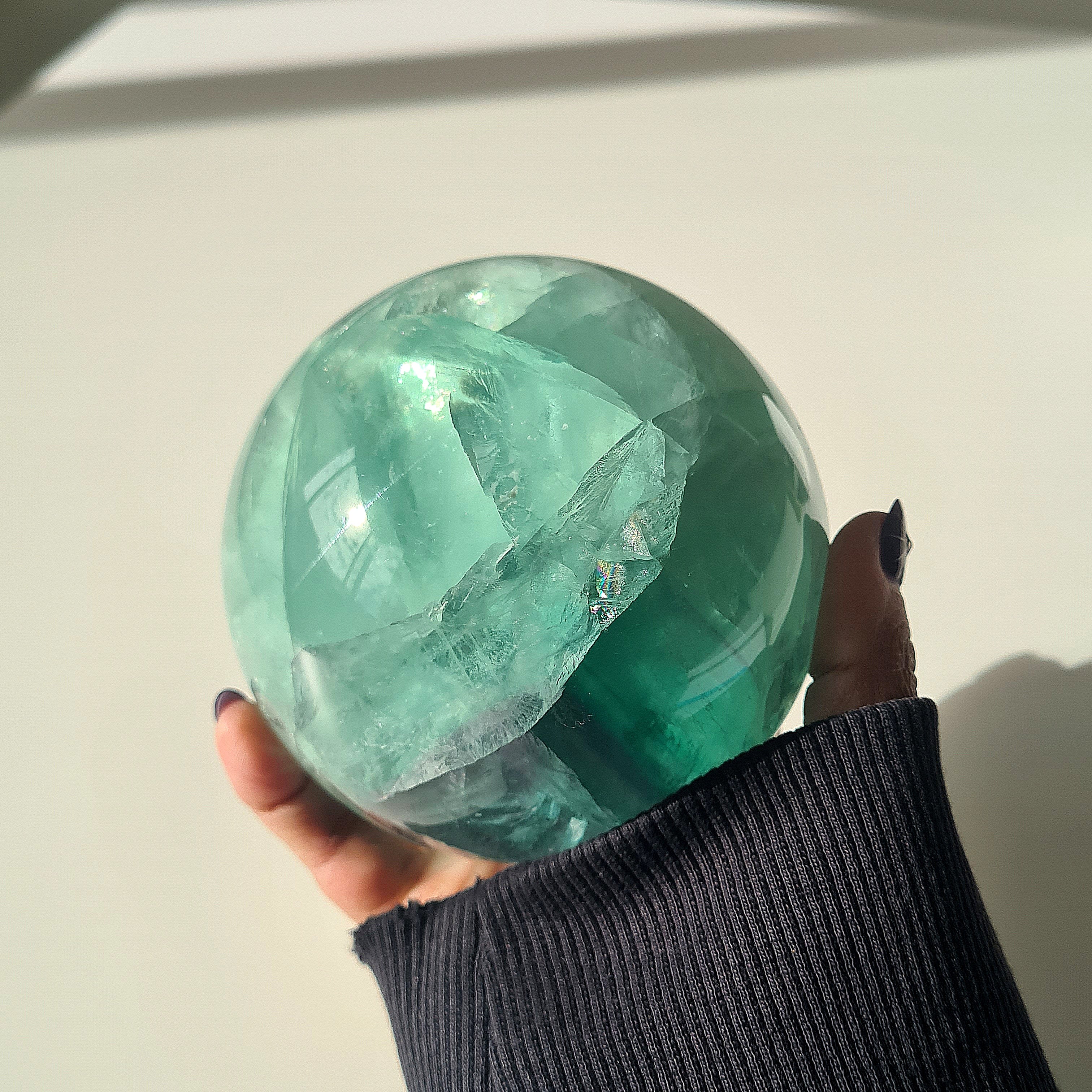 Fairy Dream Frozen Lake Fluorite Sphere | Appx 1.7 kg