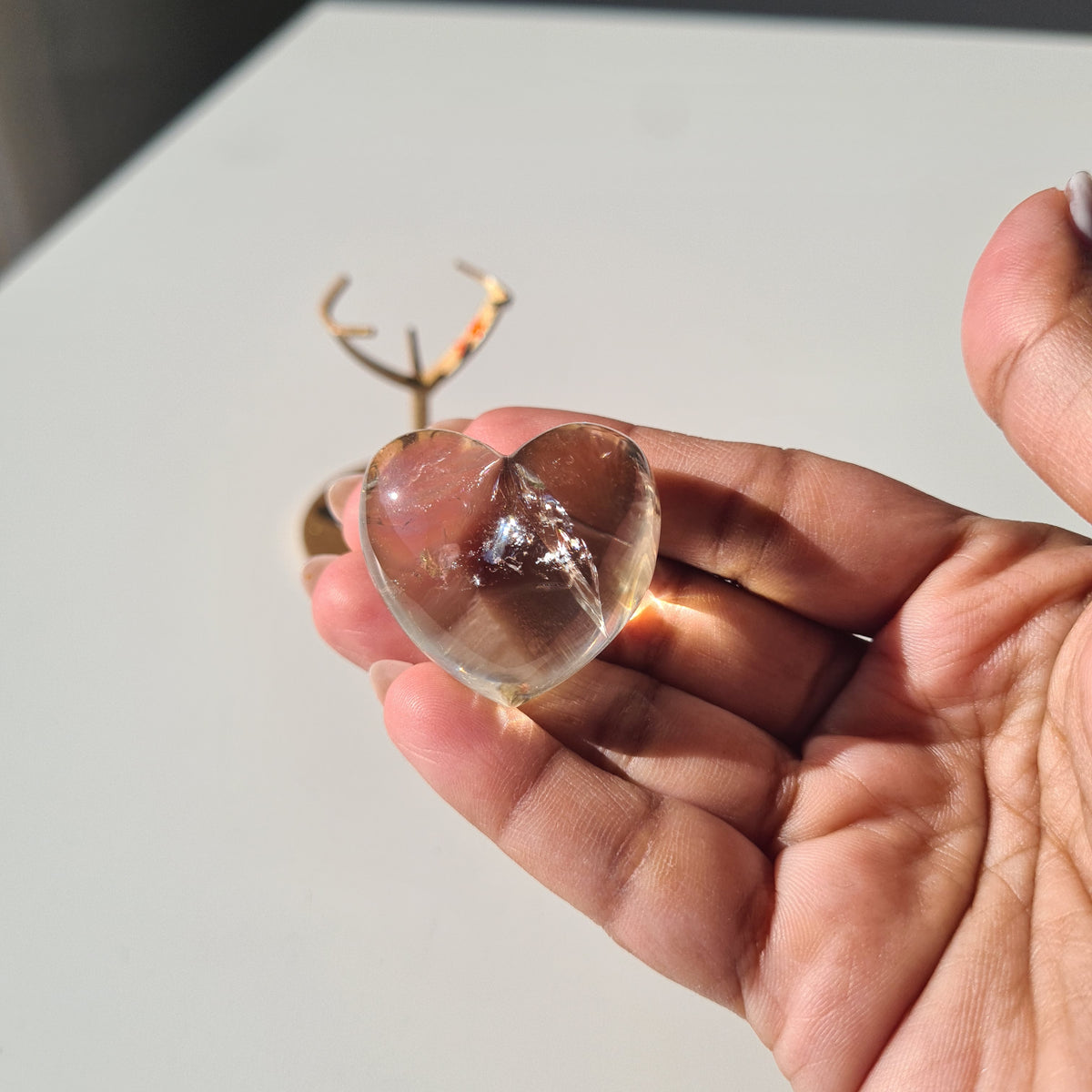Mini Citrine Crystal Heart