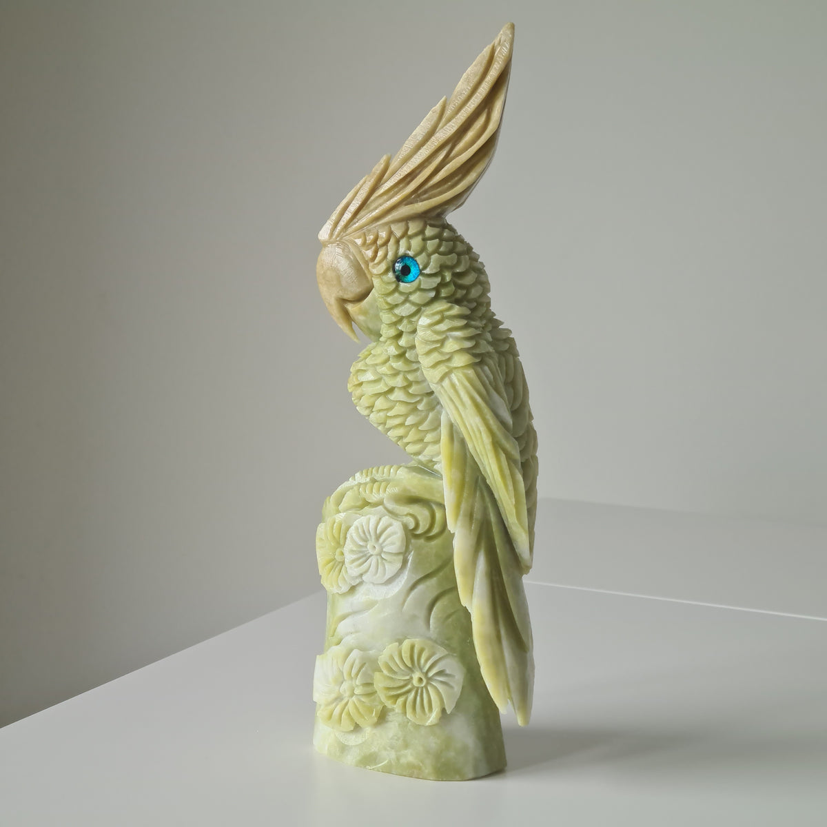 Jade Crystal Bird | Piece D | Handcarved | 24 cm tall