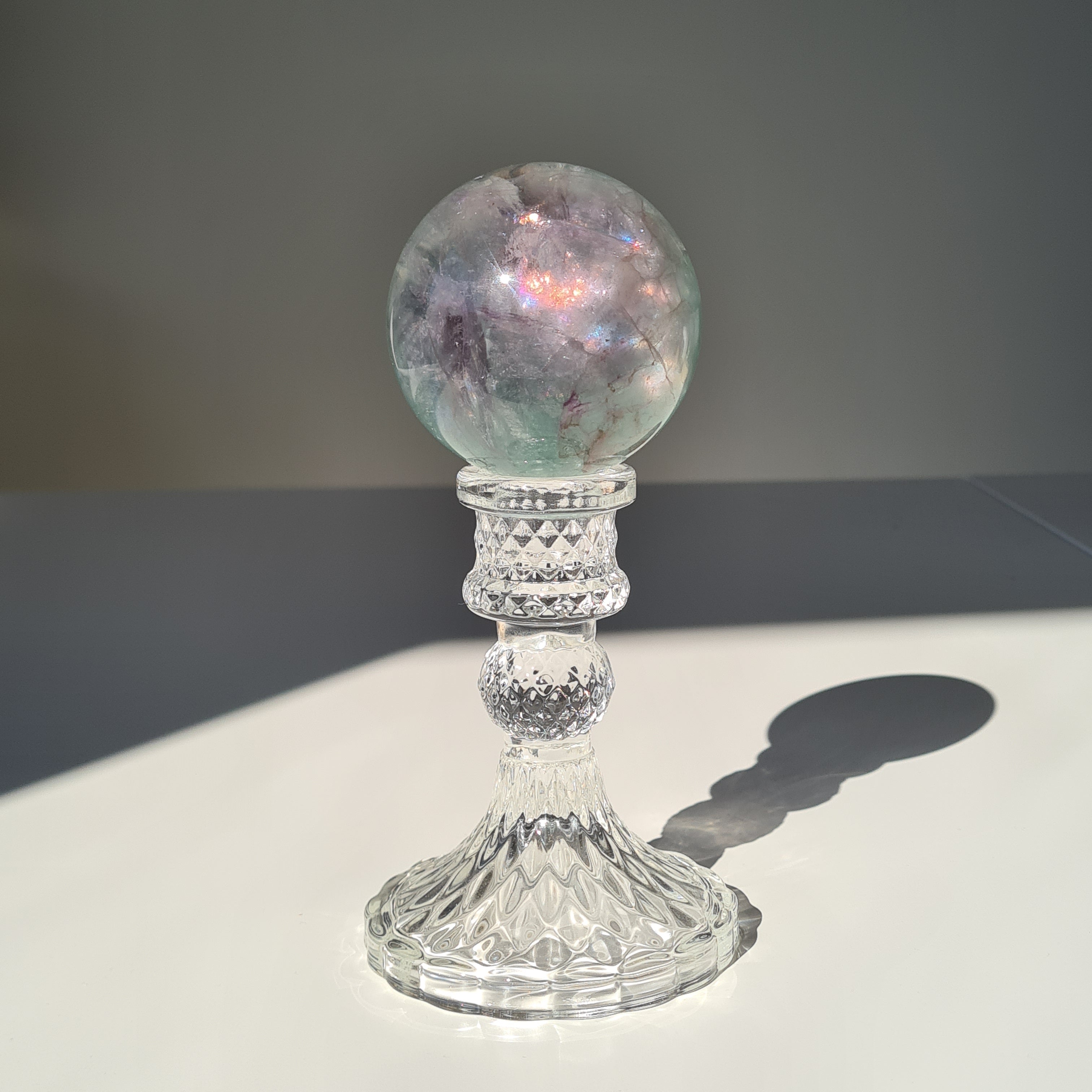 Fluorite Crystal Sphere with stand | B | 390 g