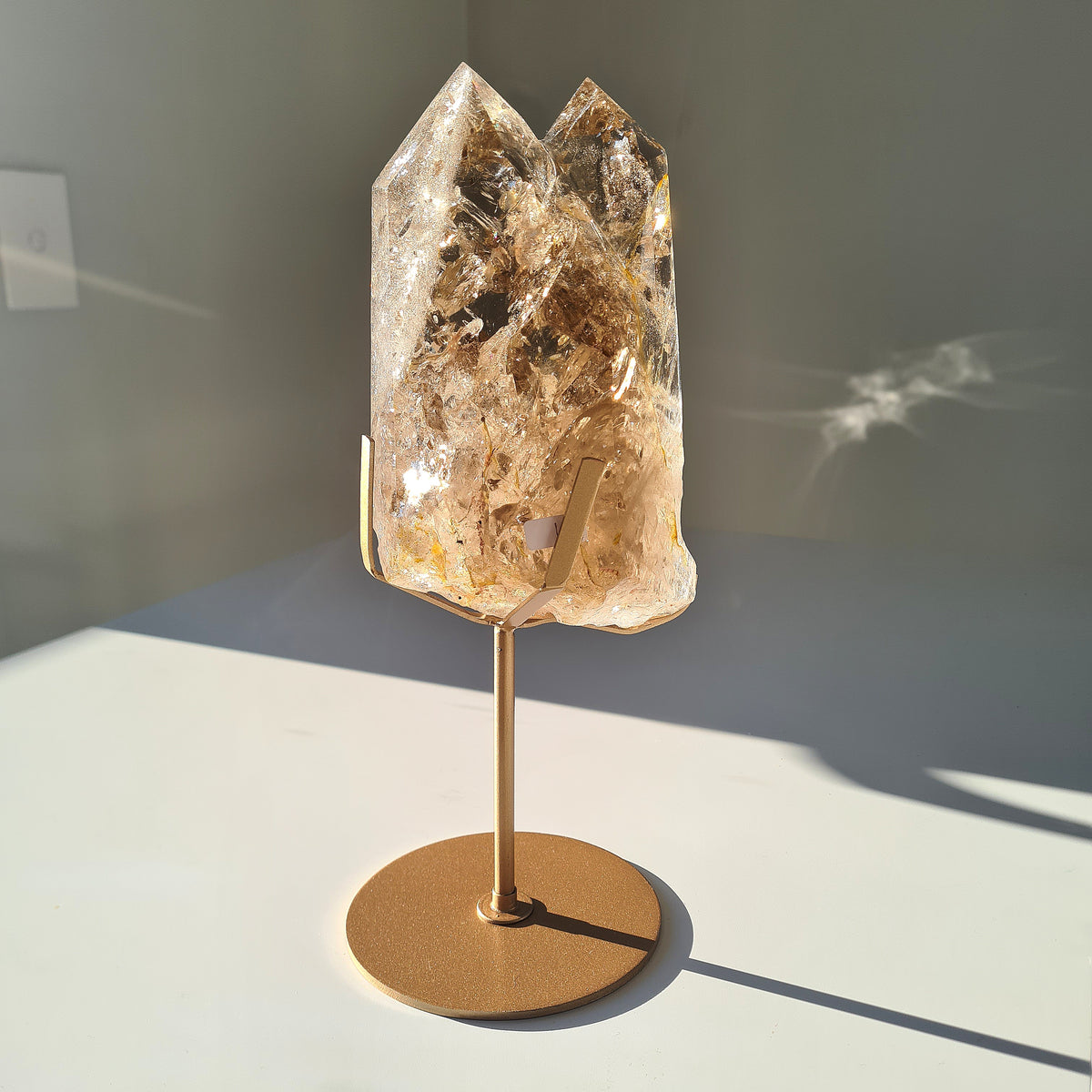 Smokey Citrine Cathedral With Stand| 1.9 kg | Appx 30 cm tall with stand