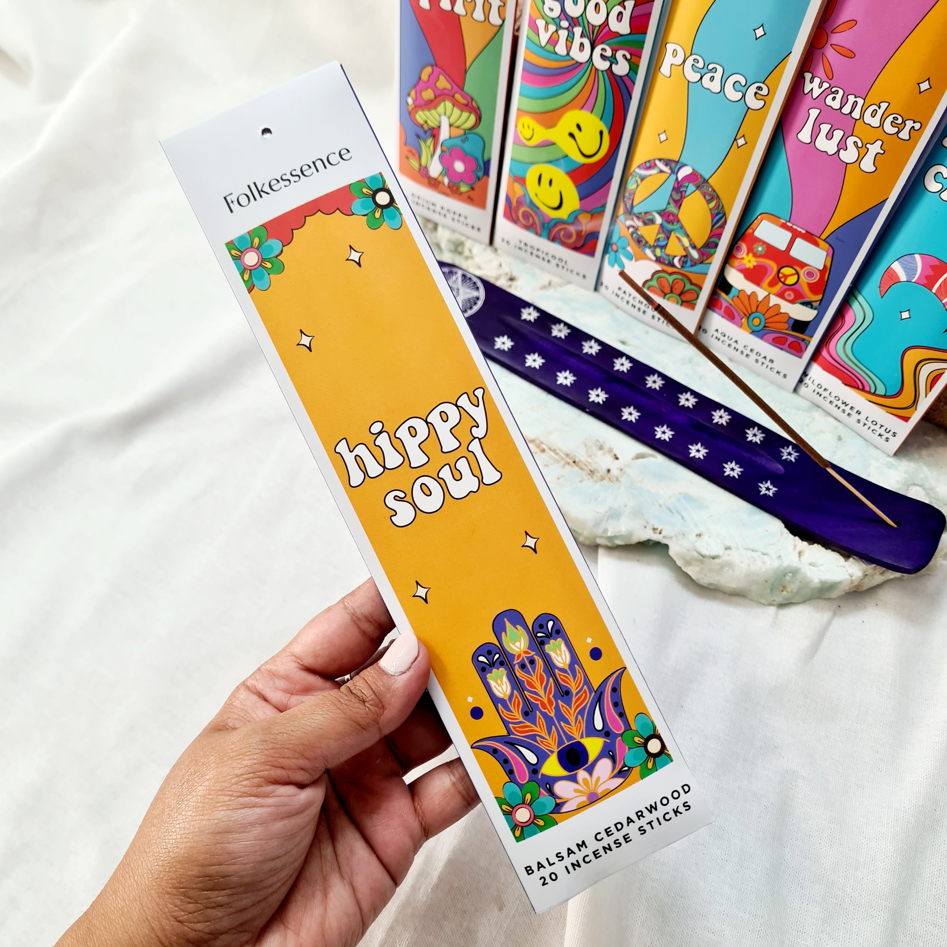 Trippy Hippie Incense Gift Pack  | 120 Sticks with Burner